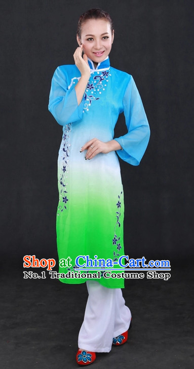 Traditional Chinese Han People Folk Dresses and Hat Complete Set for Women