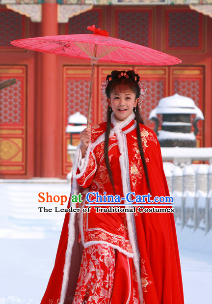 Ancient Qing Princess Dresses and Hair Jewelry Complete Set