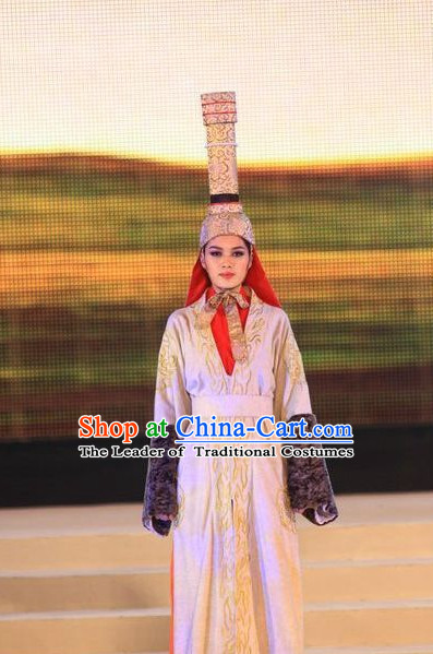 Mongolian Noblewoman Costumes and Hat Complete Set