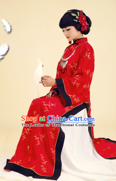 Chinese Classical Wedding Costume and Hair Jewelry Complete Set