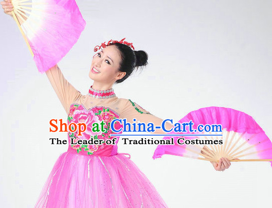 Chinese Folk Fan Dance Outfits for Women
