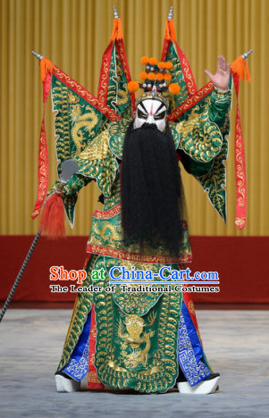 Chinese Peking Opera Da Kao Fighting Costumes Complete Set