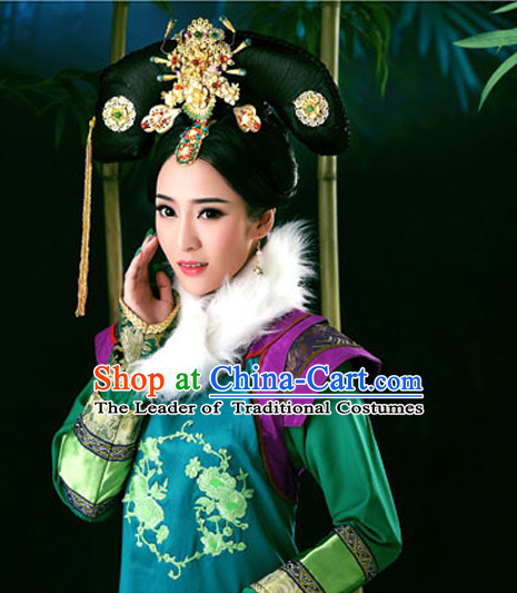 Ancient Chinese Queen Wigs and Hair Accessories Set
