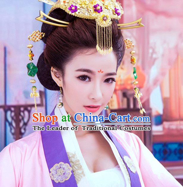 China Asian Fashion Princess Hanfu Dresses and Hair Jewelry Complete Set