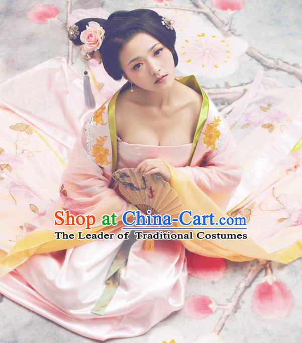 Pink Chinese Classic  Empress Costume and Hair Jewelry Complete Set for Women