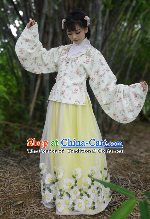 Ancient Chinese Song Dynasty Clothing and Hair Accessories Complete Set for Women