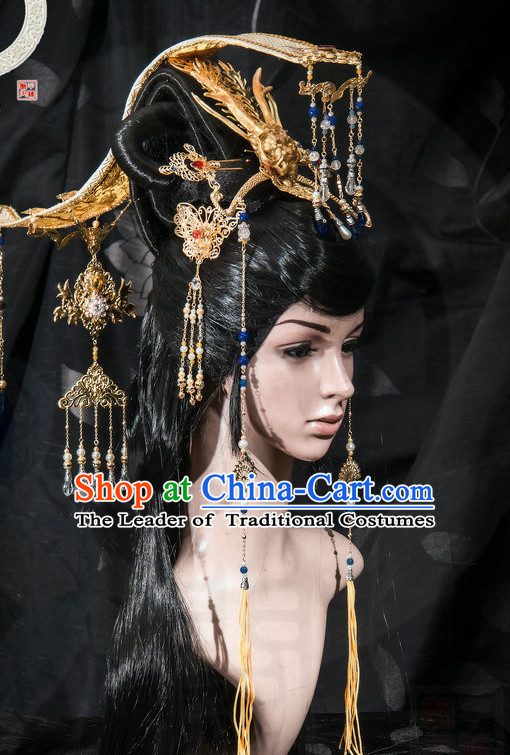 Tang Dynasty Wu Zetian Emperor Crown Headpieces Hair Accessories Set