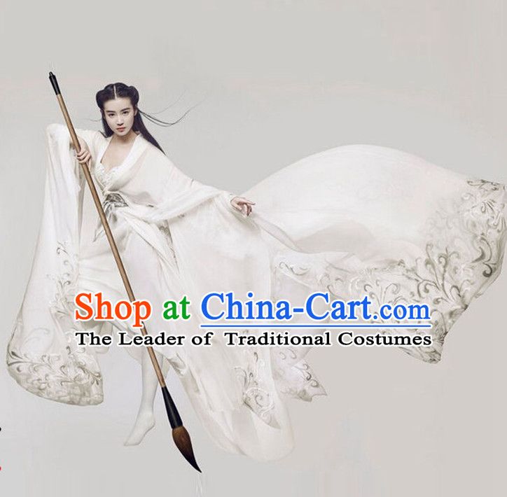 Asian Ancient Tang Dynasty Beauty Long Robes Clothing