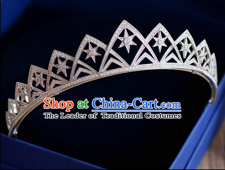 Traditional Jewelry Accessories, Palace Queen Bride Royal Crown, Imperial Royal Crown, Wedding Hair Accessories, Baroco Style Crystal Zircon Headwear for Women