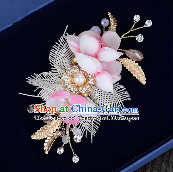 Traditional Jewelry Accessories, Princess Hair Accessories, Bride Wedding Hair Accessories, Baroco Style Crystal Flowers Headwear for Women