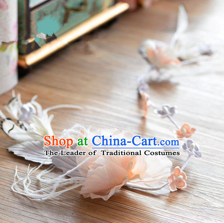 Traditional Jewelry Accessories, Princess Wedding Hair Accessories, Bride Wedding Hair Accessories, Headwear, Baroco Style Handmade Feather Flowers Hair Claw for Women