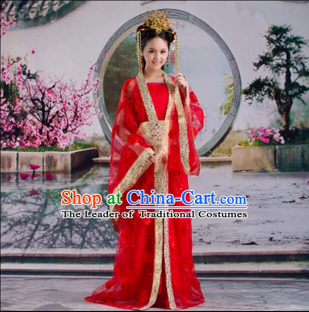 Tang Suit Princess Chinese Traditional Costumes Classic Fairy Stage Show Clothes Red