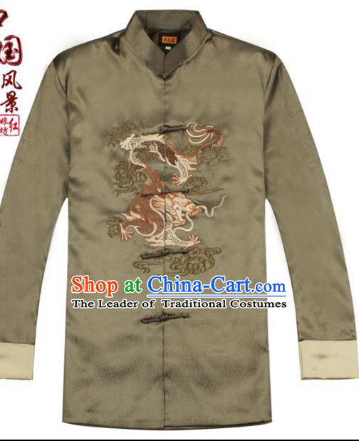 Men Coat Tang Suit Chinese Style Garment Traditional Dress Top Stage Costume