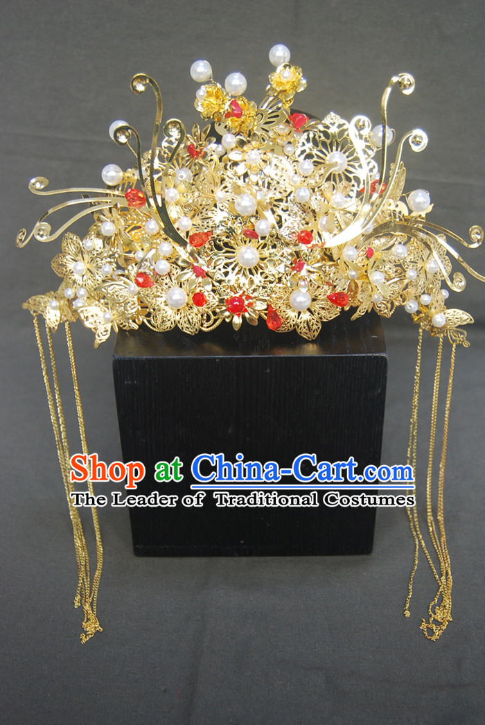 Chinese Ancient Style Hair Jewelry Accessories, Hairpins, Headwear, Headdress, Hanfu Hair Fascinators Xiuhe Bride Wedding Accessories for Women