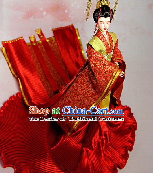 Ancient Chinese Princess Empress Queen Hanfu Costumes and Hair Accessories Complete Set for Women Girls Adults Kids