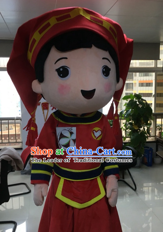 Free Design Professional Custom Mascot Uniforms Mascot Outfits Customized Commerical Chinese Ethnic Girl Mascots Costumes