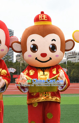 Mascot Uniforms Mascot Outfits Customized Walking Mascot Costumes Animal Monkey Cai Shen Money God Mascots Costume