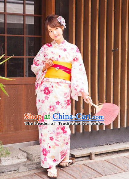 Japanese Traditional Kimono Garment Complete Set for Women Girls Adults