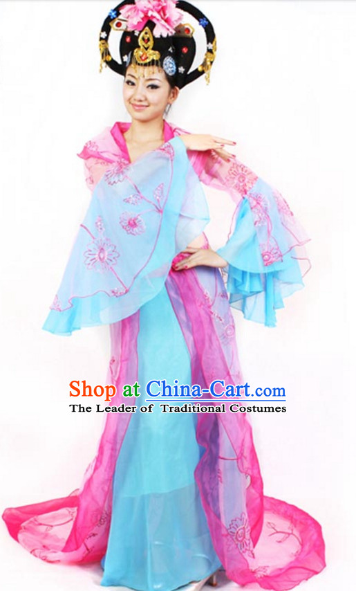 Chinese Classicial Dance Costumes Dancewear and Headpieces Complete Set for Women