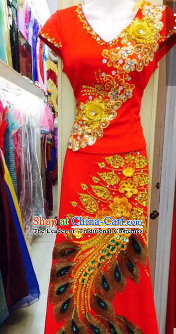 Traditional National Thai Garment Dress Thai Traditional Dress Dresses Wedding Dress Complete Set for Women Girls Adults Youth Kids