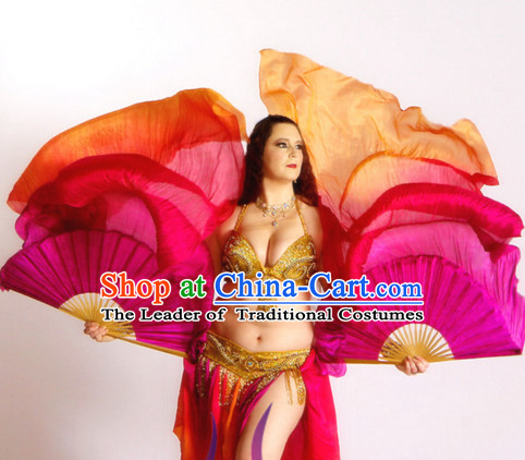 1.5 Meters Color Transition Traditional Chinese Pure Silk Dance Fan