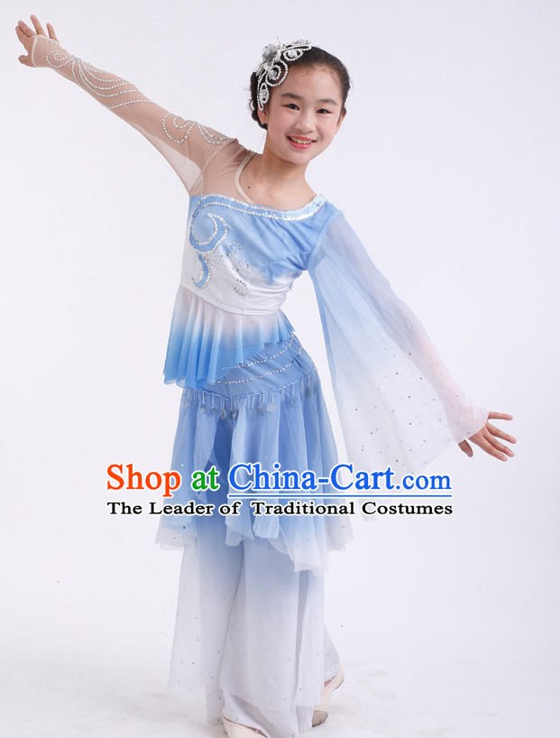 Chinese Competition Classical Dance Costumes Kids Dance Costumes Folk Dances Ethnic Dance Fan Dance Dancing Dancewear for Children