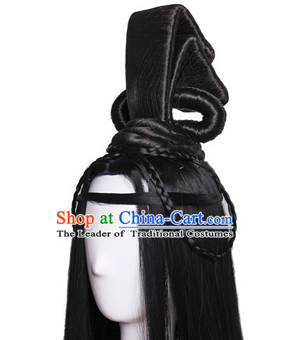 Traditional Chinese Princess Queen Empress Long Black Wigs