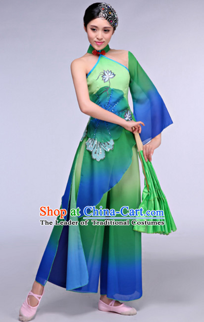 Asian Chinese Folk Dance Costumes Complete Set for Women