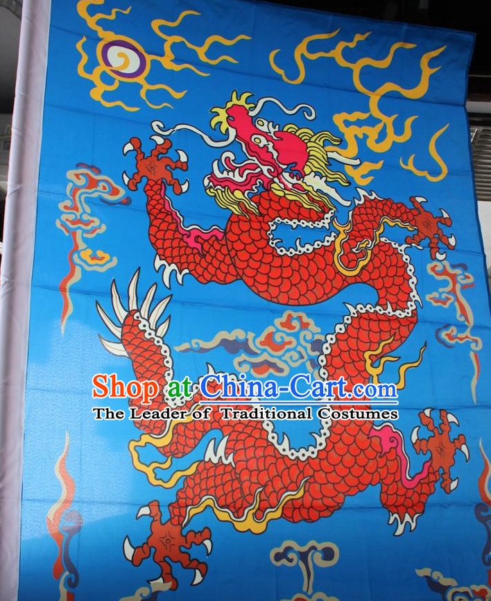 Big Asian Chinese Folk Dragon Flags Banners