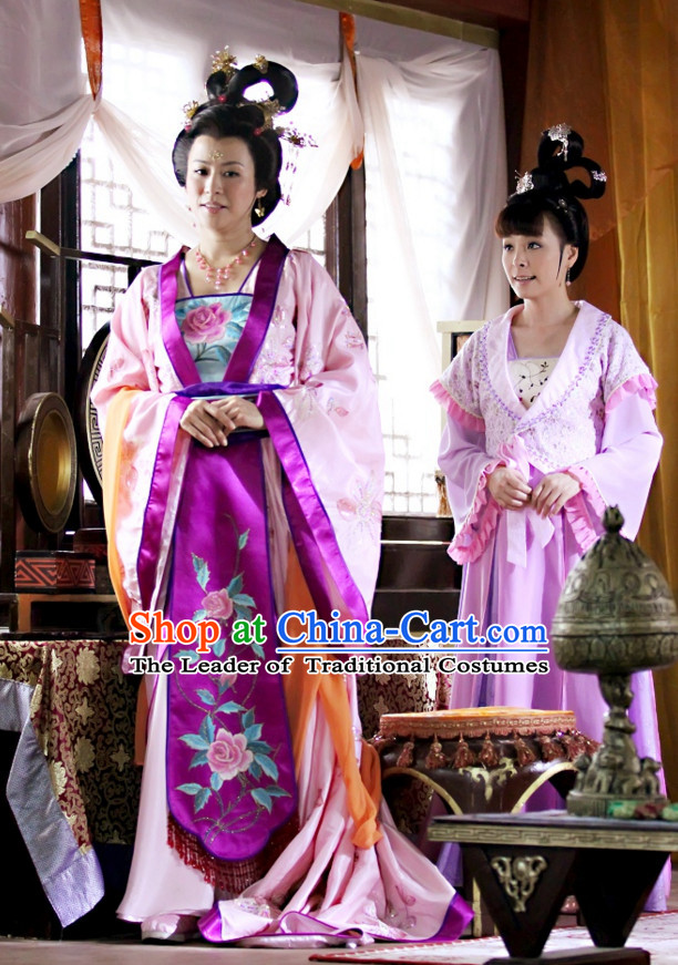 Traditional Chinese Ancient Princess Dresses and Headdress Complete Set
