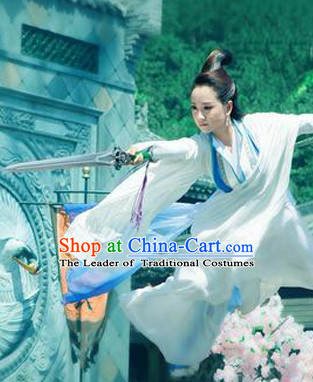 Ancient Chinese Fairy Clothes and Hair Jewelry Complete Set for Women