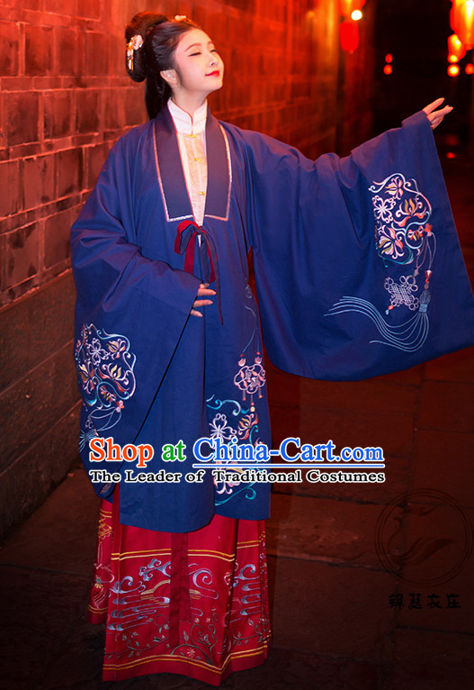 Ming Dynasty Clothing Garment and Hair Accessories Complete Set for Women