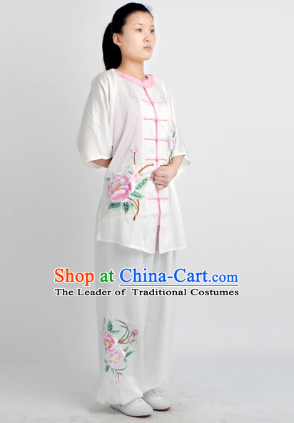 Chinese Classical Style Martial Arts Summer Wear Kung Fu Embroidered Uniforms