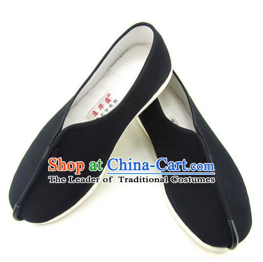 Top Black Chinese Traditional Tai Chi Shoes Kung Fu Shoes Martial Arts Fabric Shoes for Men or Women