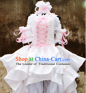 Custom Made Chobits Cosplay Costumes and Headwear Complete Set for Women or Girls