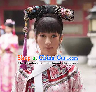Traditional Asian Chinese Manchu Qing Style Headwear Headpieces