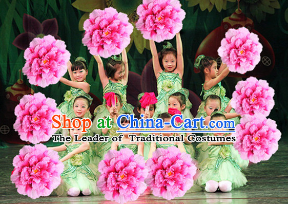 Traditional Dance Peony Umbrella Props Flower Umbrellas Dancing Prop Decorations for Kids Children