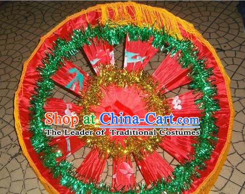 Traditional Dance Props Flower Umbrella Yangge Dancing Prop Folk Decorations for Men Women Adults