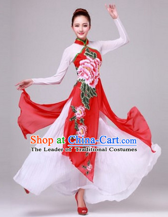 Chinese Classical Dance Costumes Traditional Chinese Clothing Dress Dancewear Dance Clothes Outfits Dresses and Hat Complete Set for Women