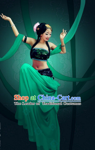 Chinese Classical Folk Fei Tian Dance Dress Clothing Dresses Costume Classic Dancing Cultural Dances Costumes for Women