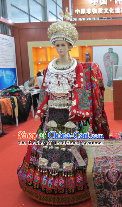 Chinese Traditional Ethnic Miao National Costumes Complete Set