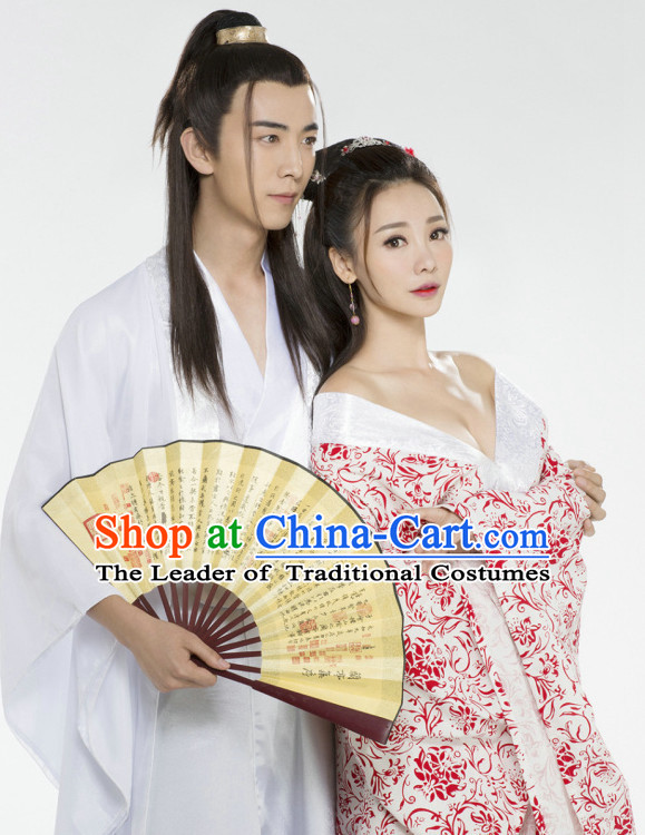 Top Chinese Traditional Halloween Sexy Han Fu Costumes 2 Sets for Couple