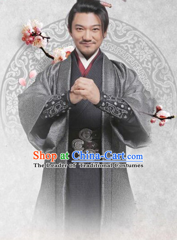 Chinese Ancient Fighter Men's Clothing _ Apparel Chinese Traditional Dress Theater and Reenactment Costumes and Headwear Complete Set