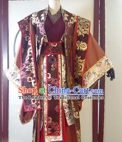 Chinese Ancient Han Fu Emperor Clothing Robes Tunics Accessories Traditional China Clothes Men Adults Kids
