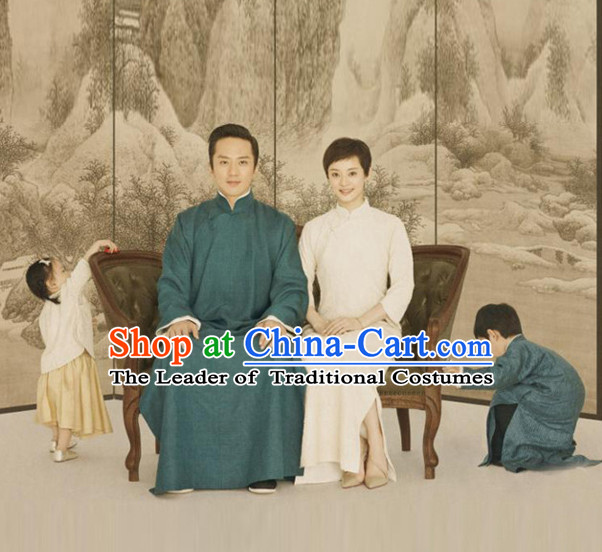 Top Chinese Traditional Men and Women's Clothing _ Apparel Chinese Traditional Dress Theater and Reenactment Robes Complete Set