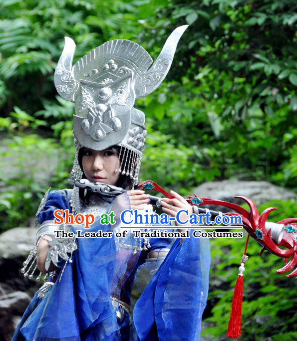 Top Chinese Traditional Armor Cosplay Suphero Supheroine Classical Headwear Hat