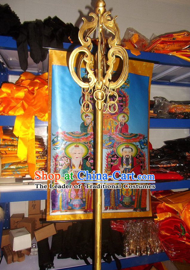 Pure Brass Buddhist Monk's Stiff Staff Spades