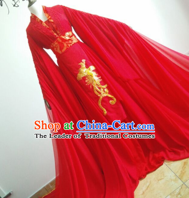 Ancient Chinese Empress Princess Imperial Wedding Dresses Hanzhuang Han Fu Han Clothing Traditional Chinese Dress Hanfu National Costume Complete Set for Women