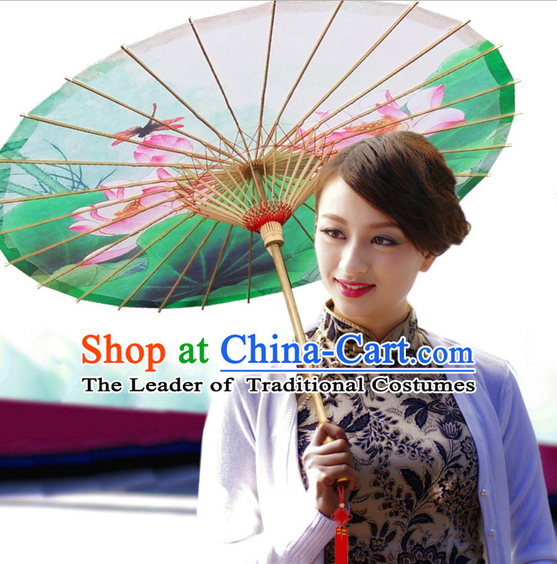 Asian Dance Umbrella China Handmade Classical Lotus Umbrellas Stage Performance Umbrella Dance Props
