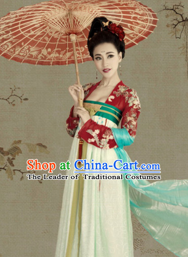 Traditional Chinese Women Empress Clothing Dresses National Costume and Hair Ornaments Complete Set